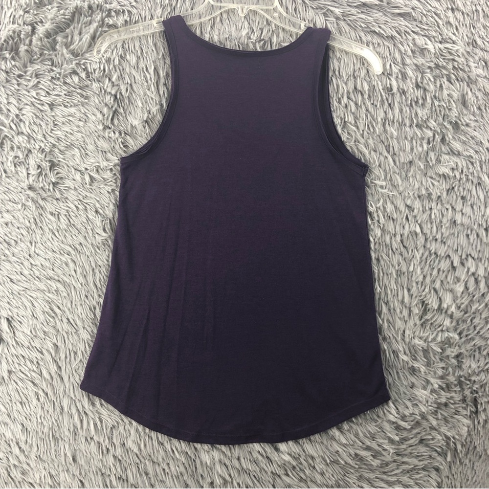 Maurices Tank Top Medium Rebel Spellout Embellished Purple Soft Shirt - Picture 8 of 8